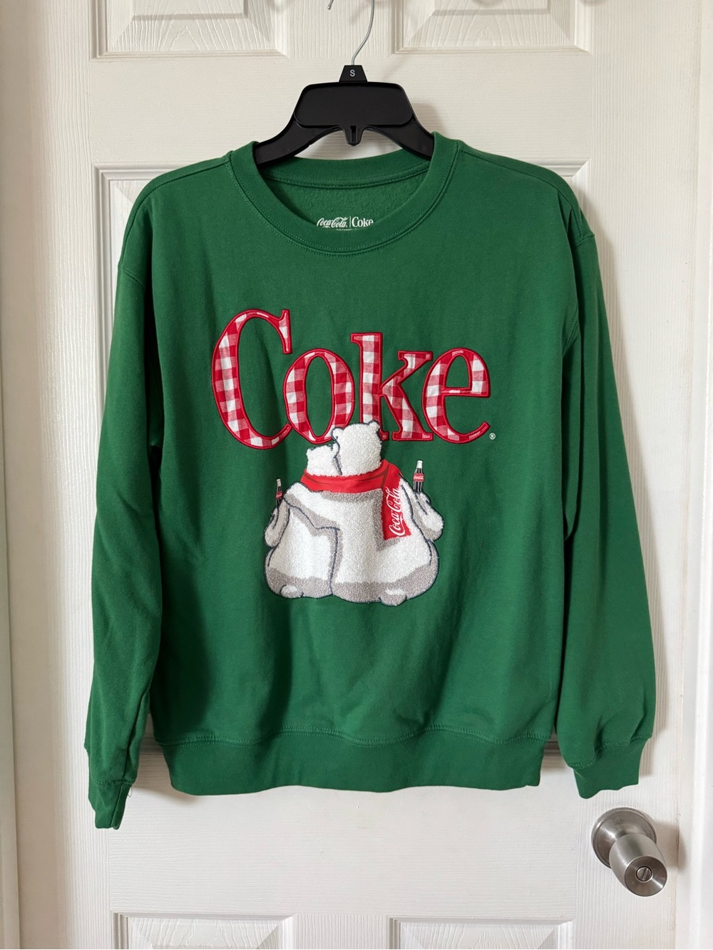 Coca Cola Green Crewneck Sweatshirt with Polar Bear & Red Logo
